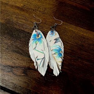 Floral Feather Earrings